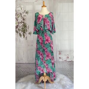 green floral dress anthropologie Anthropologie black green floral dress main image 1